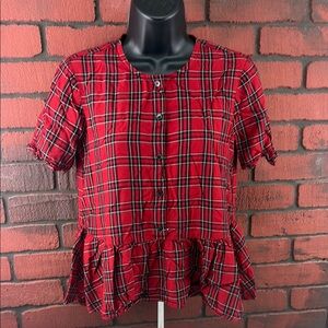 Madewell Women's Plaid Button-Down Shirt – Size XS‎